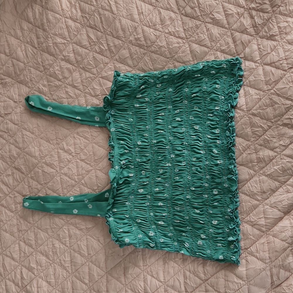 3/20 American easy stretchy aqua daisy tanktop
